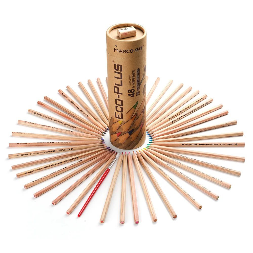 Marco 48 цветных карандашей Водорастворимая фотография для школьников детей