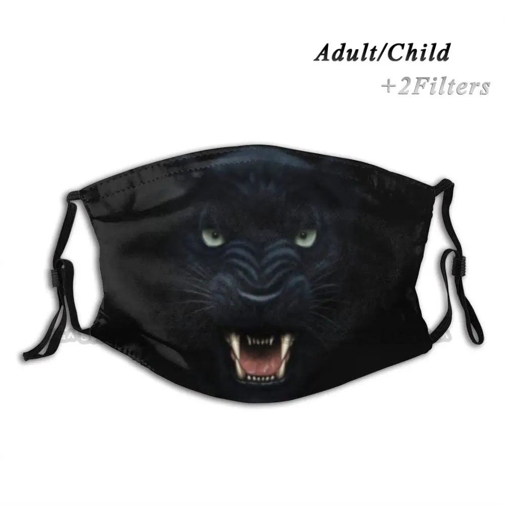 Angry Panther Face In Darkness модная многоразовая моющаяся смешная маска для лица с фильтром