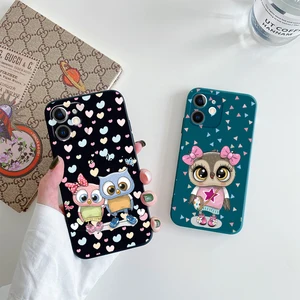 nohon design personalized 7 pro 9 8 pro 8t liquid silicone lovely owl pattern smart for oneplus phone case free global shipping