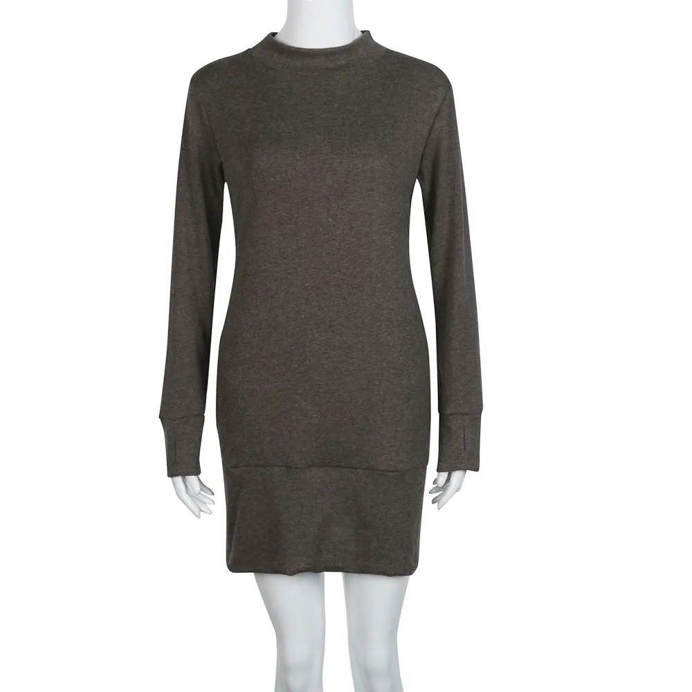 

Mini Dress Autumn Women Clothing 2020 Plus Size Winter Dress Women Long Sleeve Knit Turtleneck Sweater Dress Casual Ladies