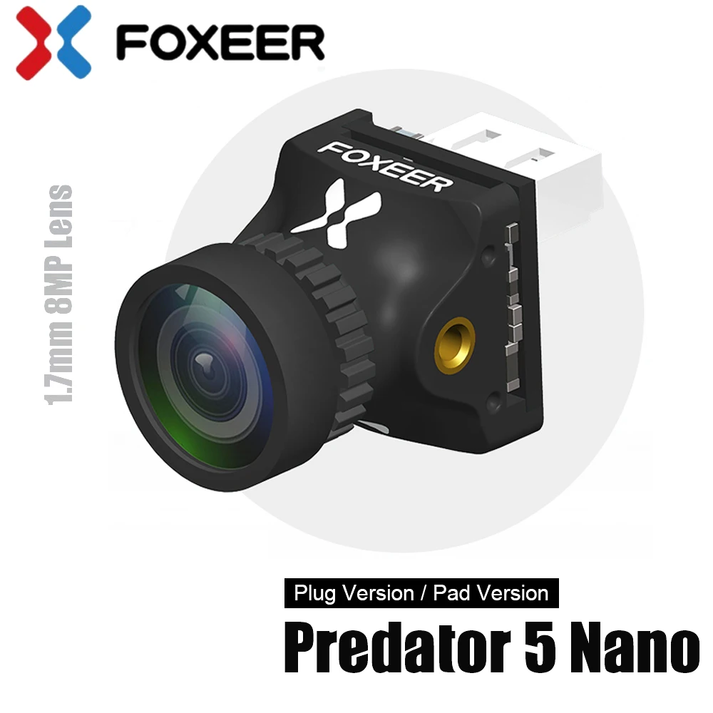 

Foxeer Predator V5 Nano 1000TVL Full Case FPV Camera Switchable Super WDR OSD 4ms Latency For FPV RC Drone Quadcopter Toy