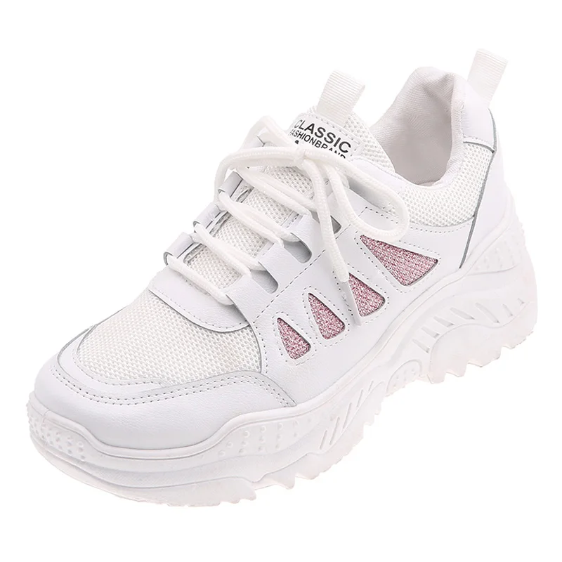 2020 женские кроссовки на платформе женская Вулканизированная обувь белого цвета