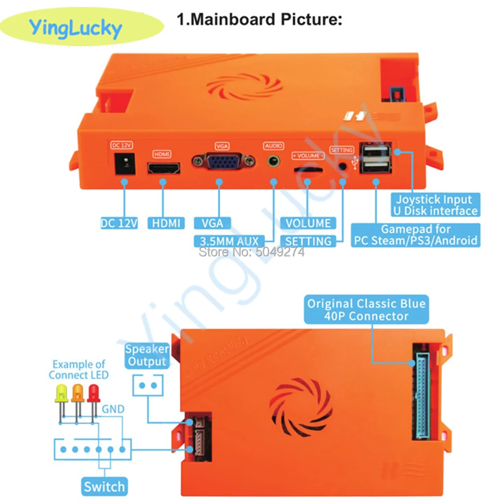 Pandora box 9D 2500 В 1 игровой автомат 2 игрока могут добавить игры HDMI VGA usb джойстик для ПК