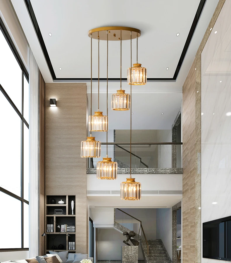 Хрустальная светодиодная Подвесная лампа длинная для кухонного островка