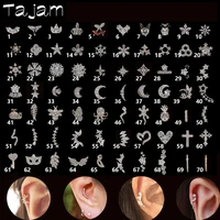 hot sale 100styles ear studs cz zircon moon star earring tragus helix cartilage gold silver color body piercing jewelry 20g