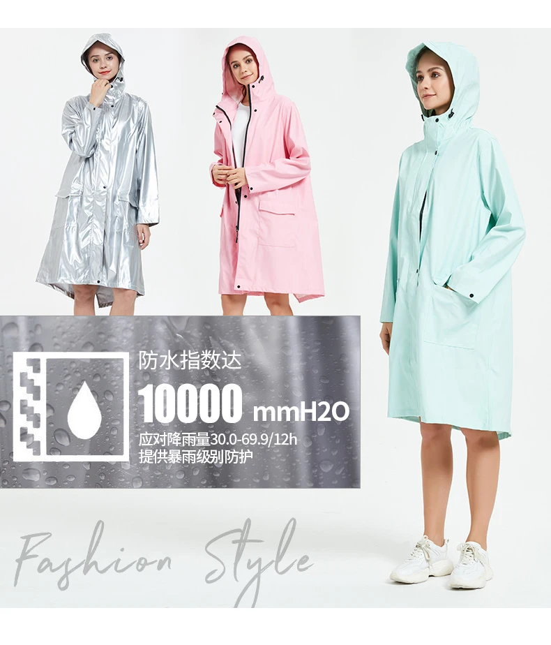 Fashionable Cool Red Windbreaker Coat Thickened Men S And Women S Long Rain Poncho Outdoor Hiking