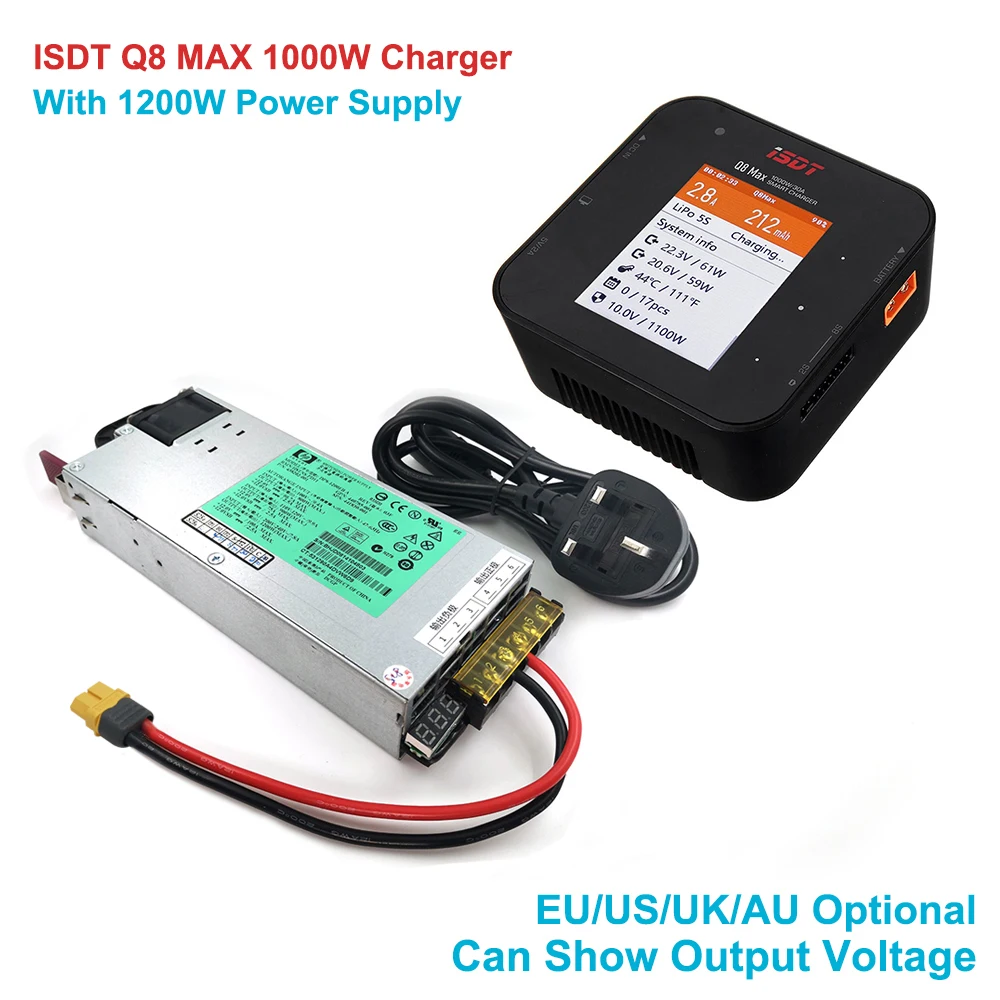 Балансирующее умное зарядное устройство ISDT T8 Q8 MAX 1000 Вт для 1 8S Lipo аккумулятора