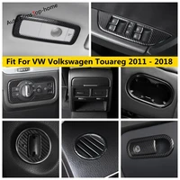 window lift head light air ac vent water cup panel cover trim abs carbon fiber accessories for vw volkswagen touareg 2011 2018