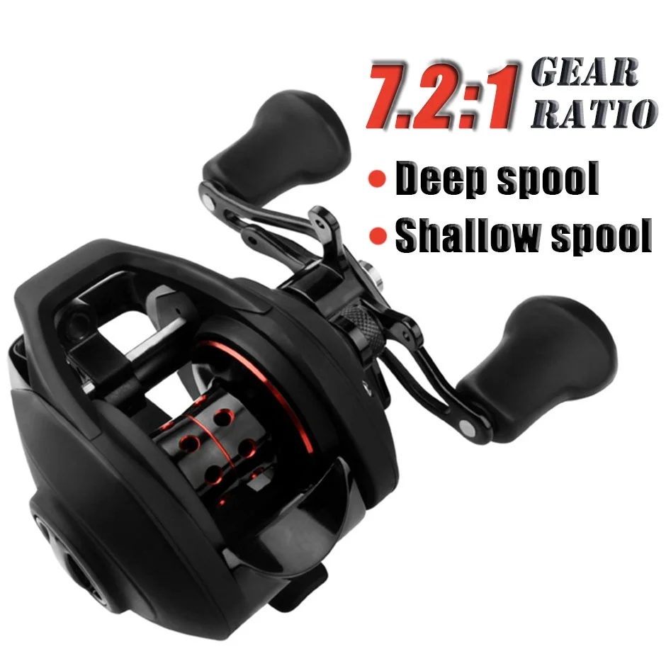 

Deep/Shallow Spool Fishing Baitcasting Reel 7.2:1 Speed 12+1BB Freshwater Saltwater Fishing Wheel Casting Reel 5.5KG Max Drag