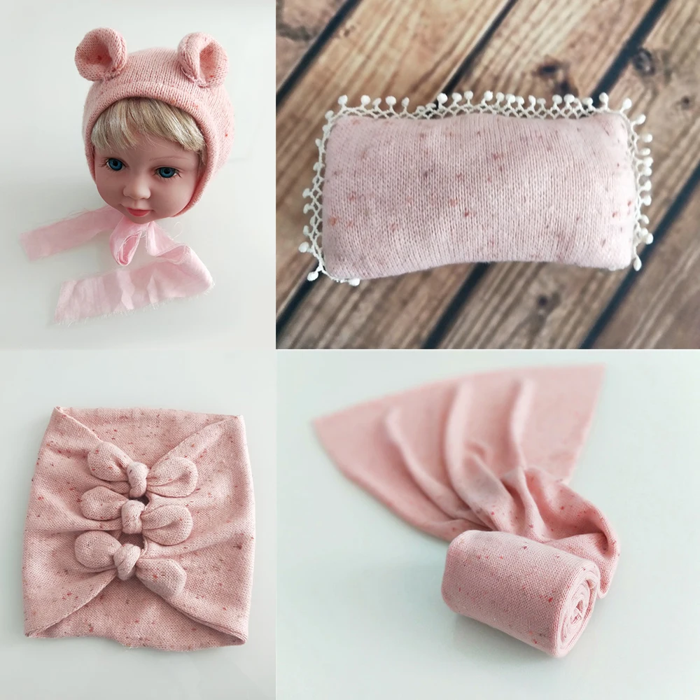 4pcs Sets 20-42 D& J 4 шт./5 шт. комплекты для новорожденных реквизит для фотосъемки ребенок позирует подушку шляпа капот обертывания фоновое одеяло Fotografia студия реквизит - Цвет: 4pcs Sets 20-42