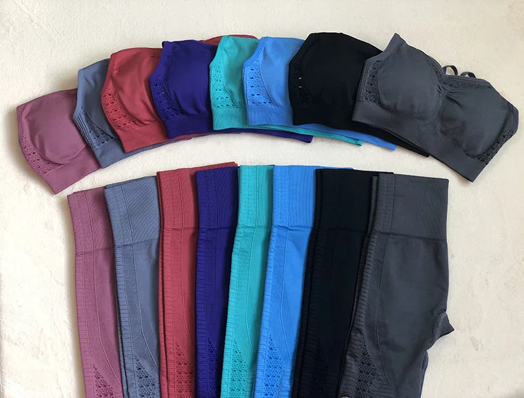 Бесшовные леггинсы и бюстгальтер на бретельках комплект из 2 предметов для йоги