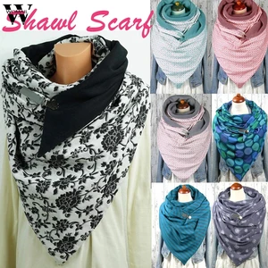 Шарф женский, на пуговицах, мягкий треугольный, зимний, 2020