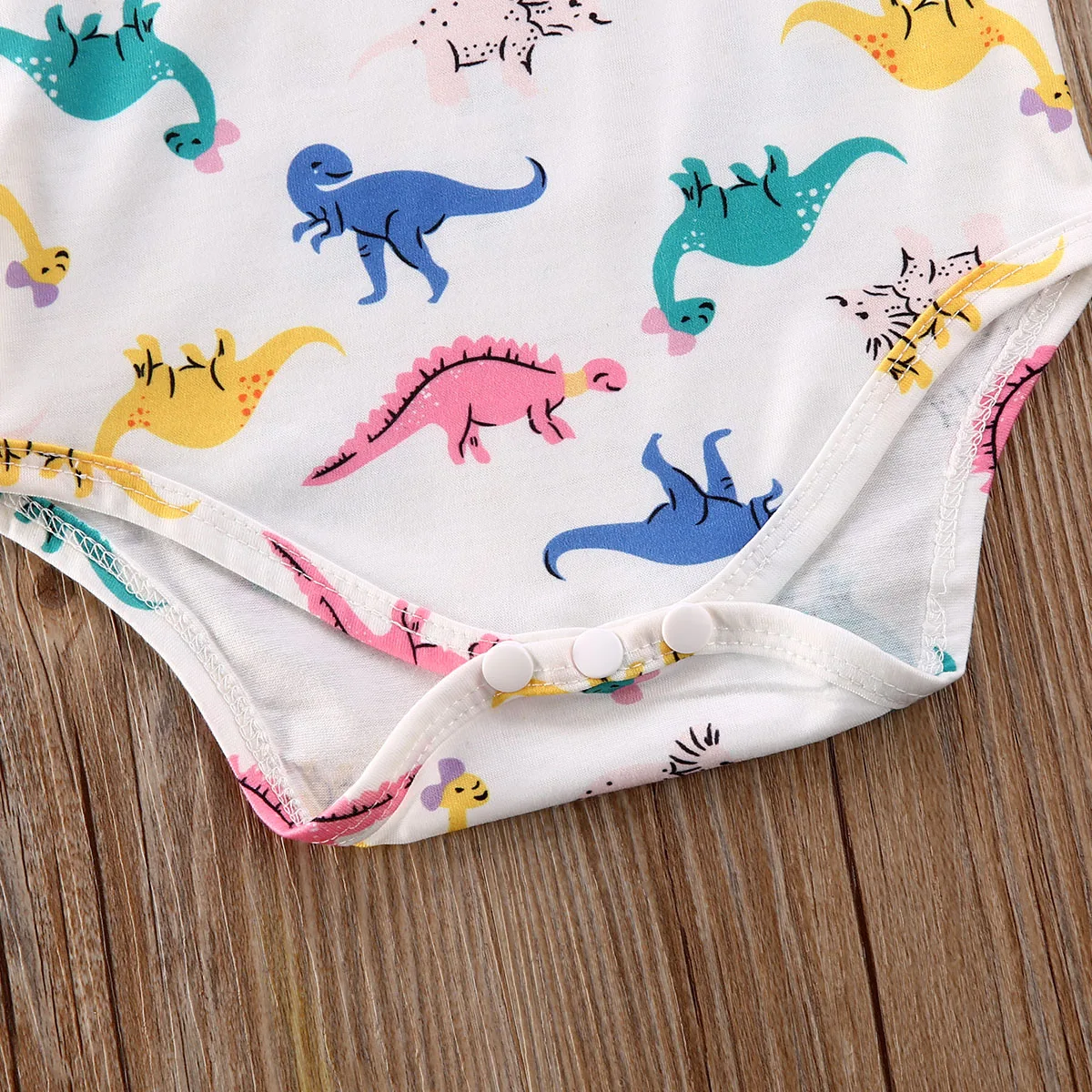 Детский комбинезон без рукавов с рисунком динозавра|Боди для малышек| |