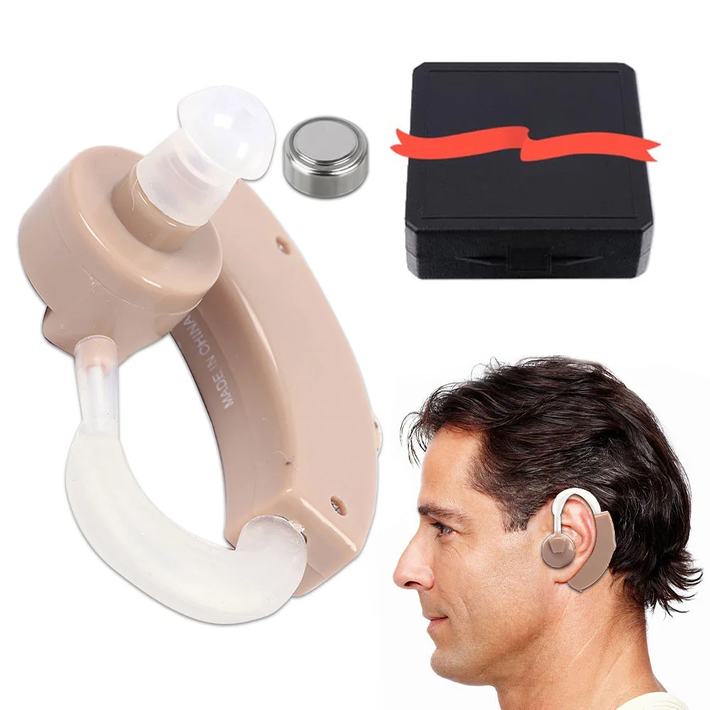 

Ear Sound Amplifier Hearing Aid with Batteries Ear Hook Accessories Voice Hearing Aids for The Elderly Deafness Health Care