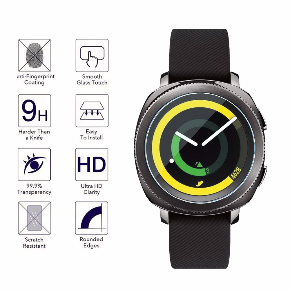 2 шт./лот премиум класса закаленное стекло для Samsung Gear Sport SM R600 часы протектор