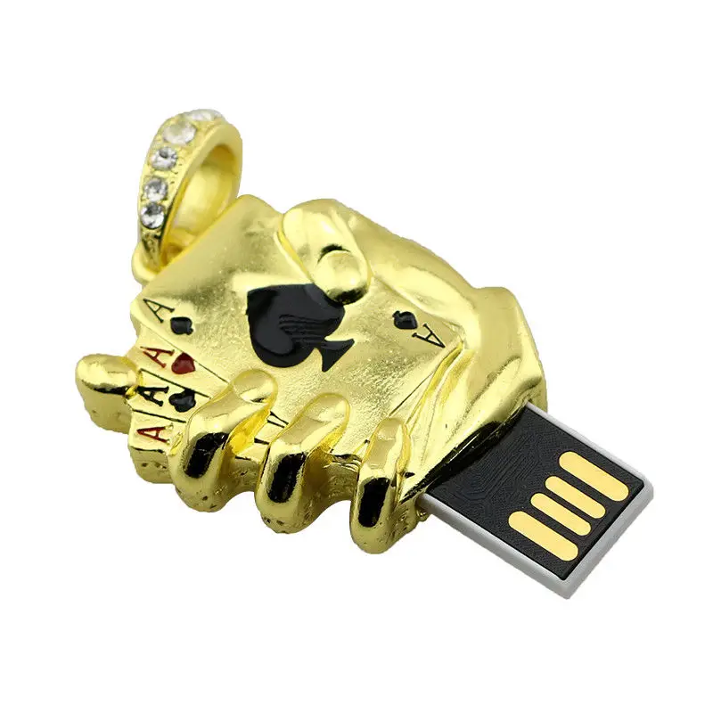 Металлический Цепочки и ожерелья usb-накопитель покер стар флеш-диск USB 2 0 U диск