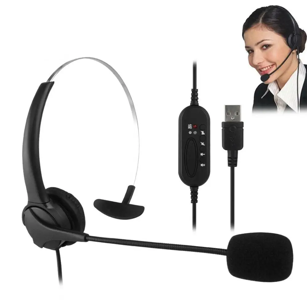 USB-микрофон с шумоподавлением одиночная гарнитура микрофоны наушники для