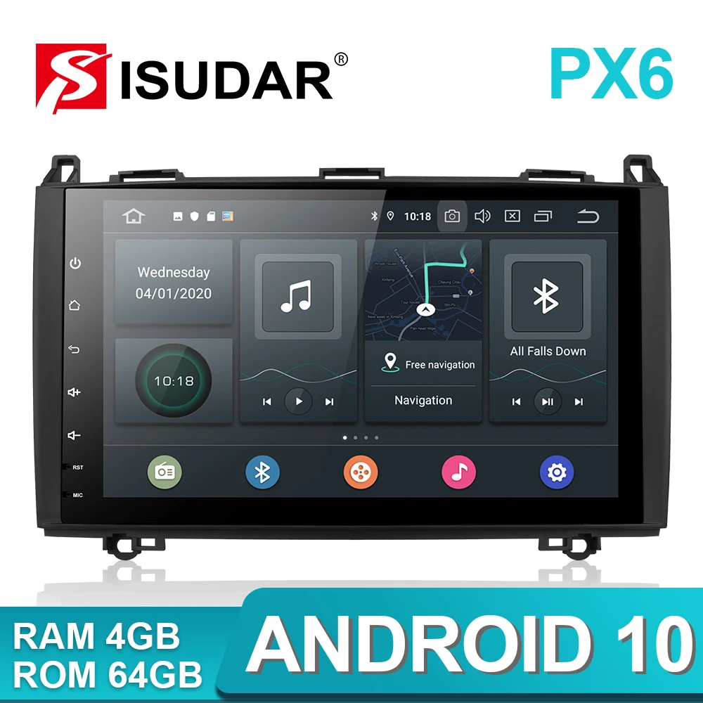 Isudar PX6 1 Din Android 10 авто радио для Mercedes/Benz/Sprinter/Viano/Vito/B class/B200/B180 Автомобильный