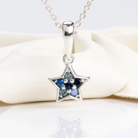 amas s925 sterling silver diamond star pendant all match silver jewelry new bright star pendant