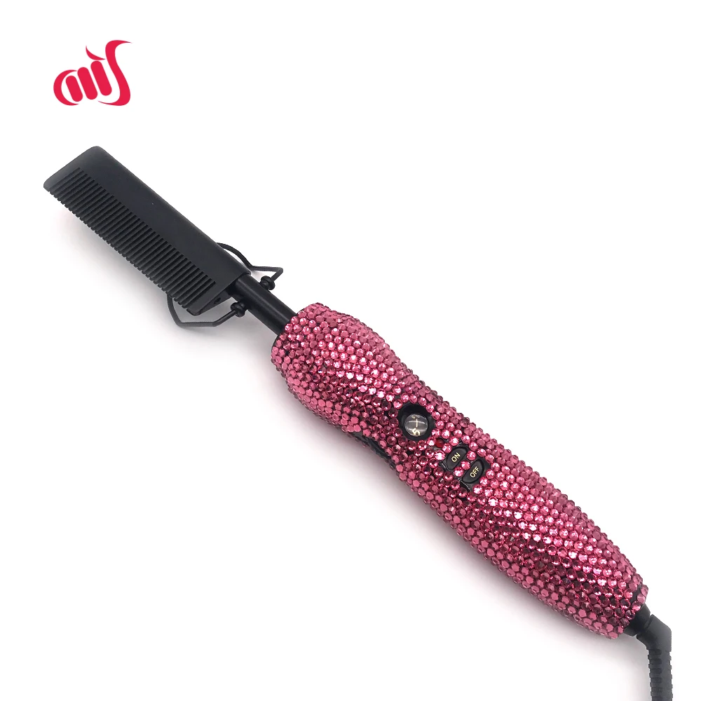 Горячая Расческа с кристаллами электрическая керамическая нагревом горячая 2 в 1