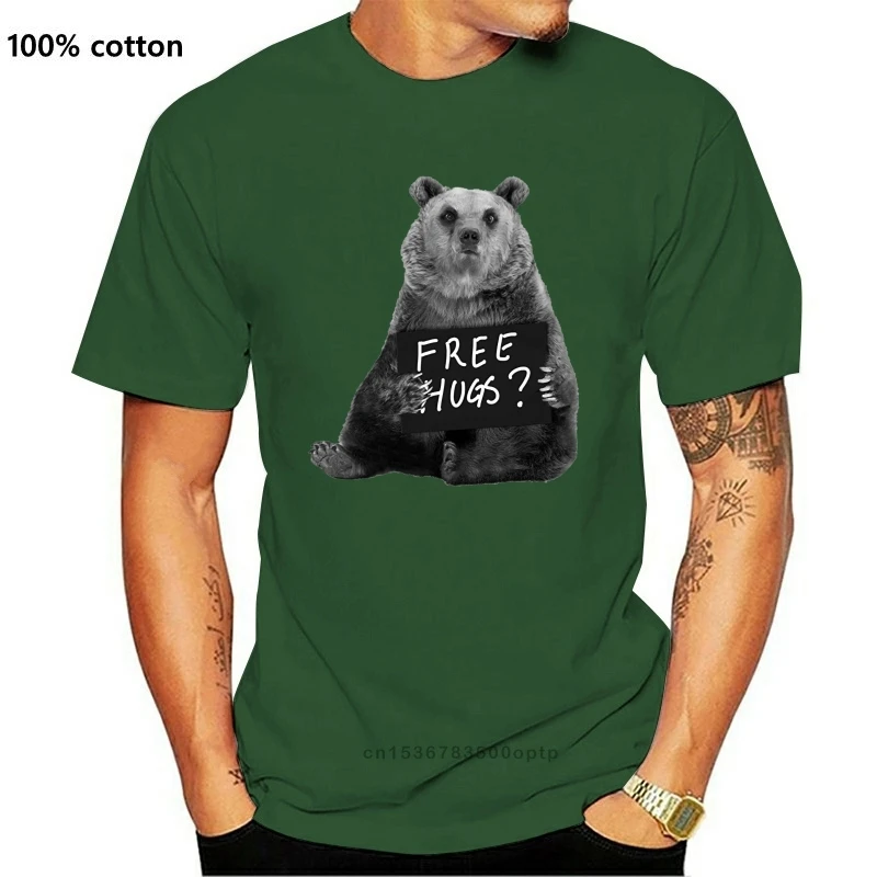 

Новые Забавные футболки, мужская футболка, забавный медведь гризли, обнимающие