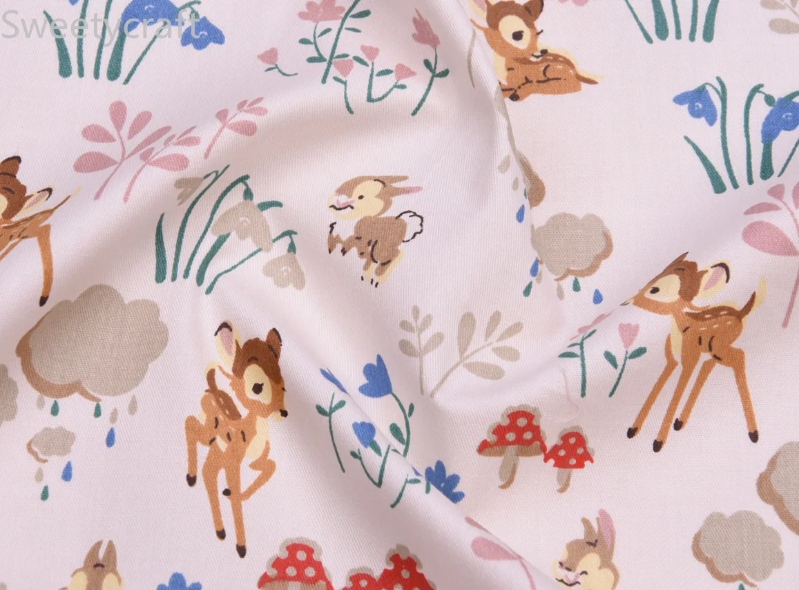 100% см x 10 м Мультяшные лесные животные хлопчатобумажная саржевая ткань Лоскутная