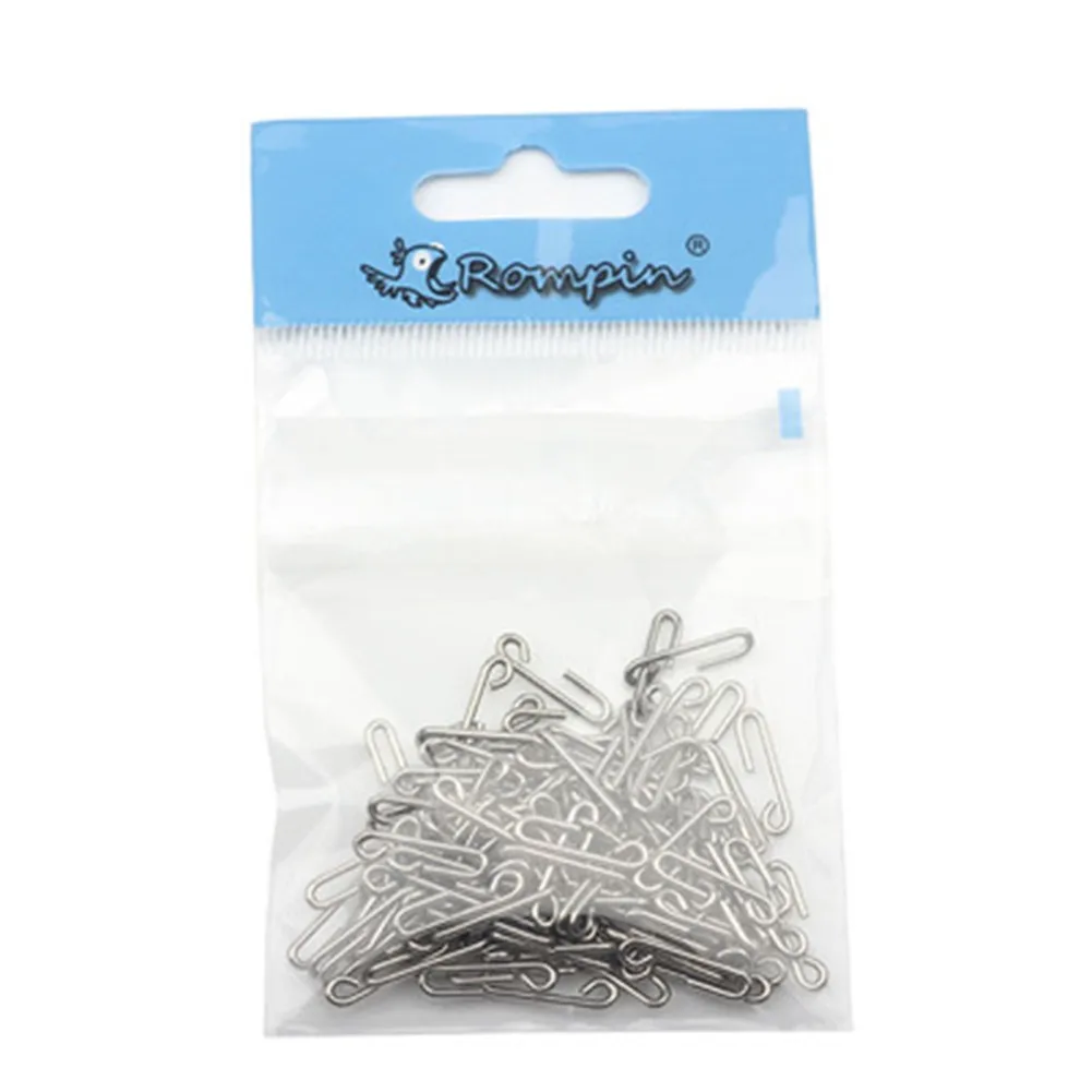 

100Pcs Stainless Steel Clip Fishing Hook Lure Connector Quick Change Snap Tackle Clip Fishing Hook Lure Connector Quick Change
