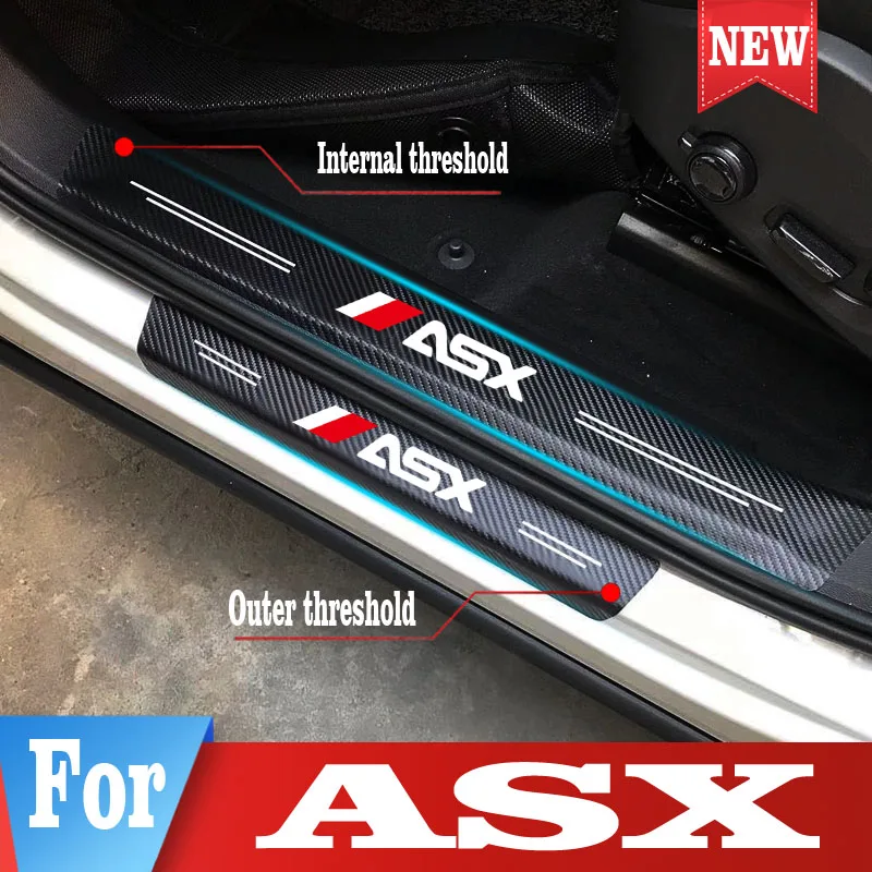 

For Mitsubishi ASX Car Door Sill Stickers Decal Threshold Scuff Guards Pedal Cover Tuning Trim Styling Accessories