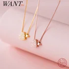 Женская цепочка WANTME, из стерлингового серебра 925 пробы, романтическая подвеска в виде любовного сердца, цепочка со звеньями в коробке, ювелирное украшение для свадьбы