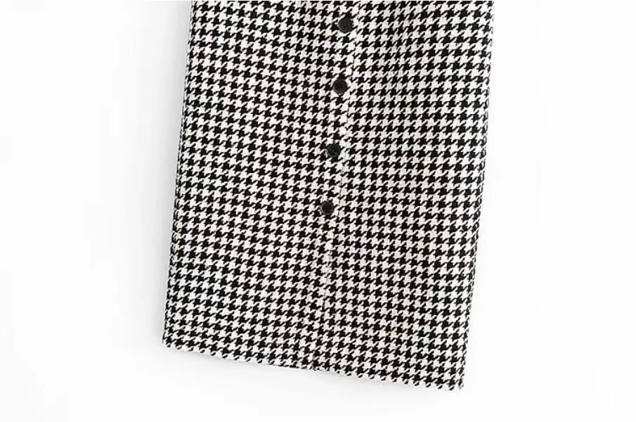 Женская твидовая юбка-карандаш в клетку винтажная однобортная средней длины с