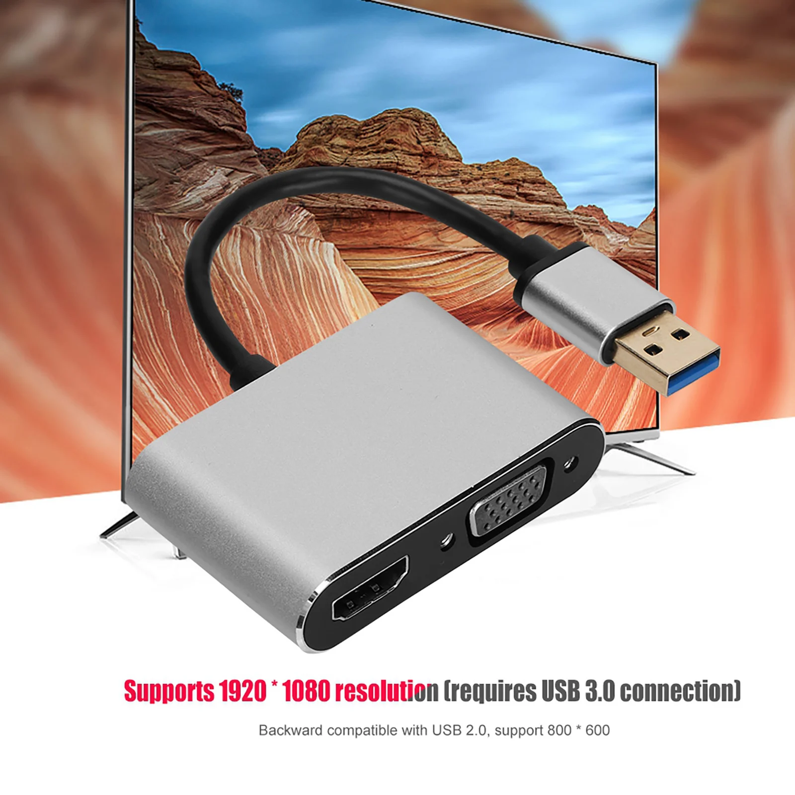 

1920*1080 USB 3,0 для мультимедийного интерфейса высокой четкости/адаптер VGA Высокоскоростная передача видео конвертер