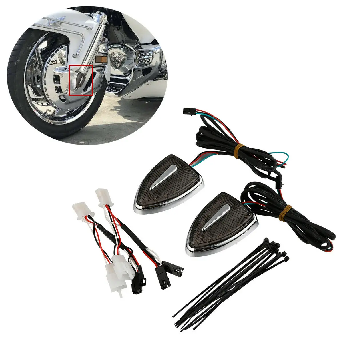 Мотоцикл Аэро голова маркер Красный индикатор дымовые линзы для Honda Goldwing GL1800 GL 1800 2012- F6B Deluxe 13-16 14 15