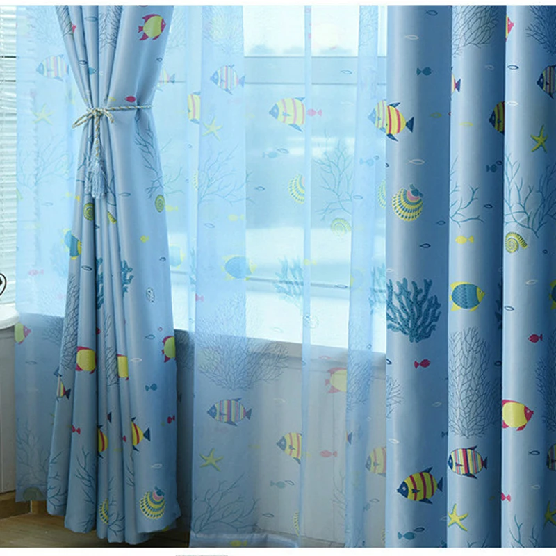 Симпатичные затемняющие шторы для гостиной детей мальчиков девочек Мультяшные
