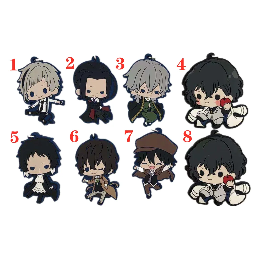 

Anime Bungou Stray Dogs Rubber Keychain Key Ring straps