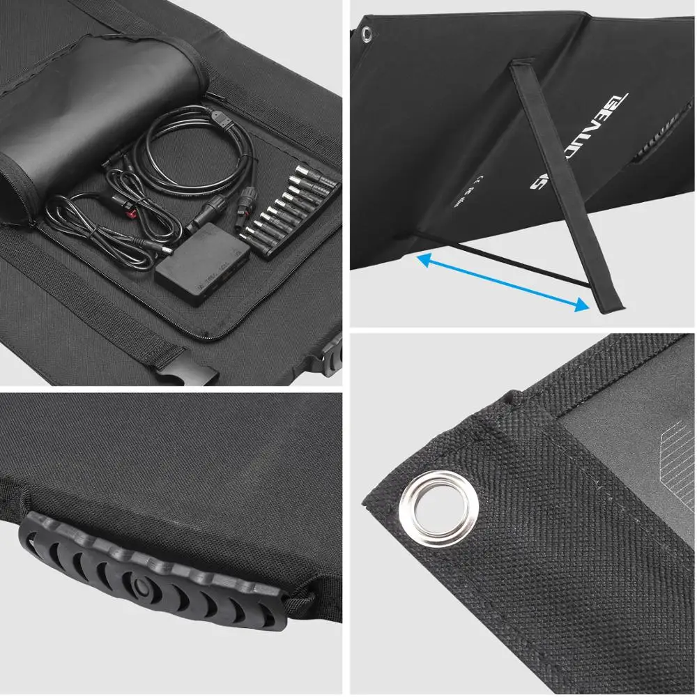 Портативное солнечное зарядное устройство Beaudens 100 вт тип C QC3.0 USB DC складное для