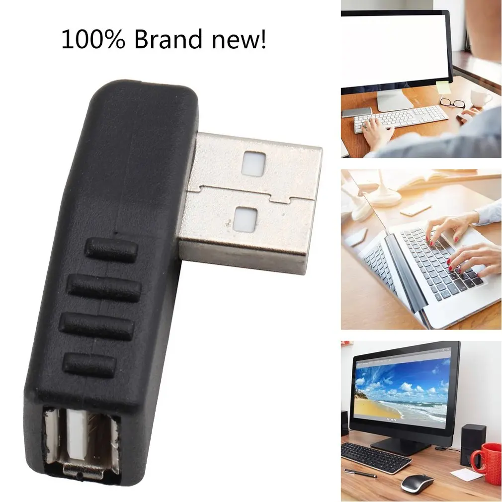 Левый/правый угол 90 градусов USB 2 0 A мужской женский разъем адаптера для ноутбука
