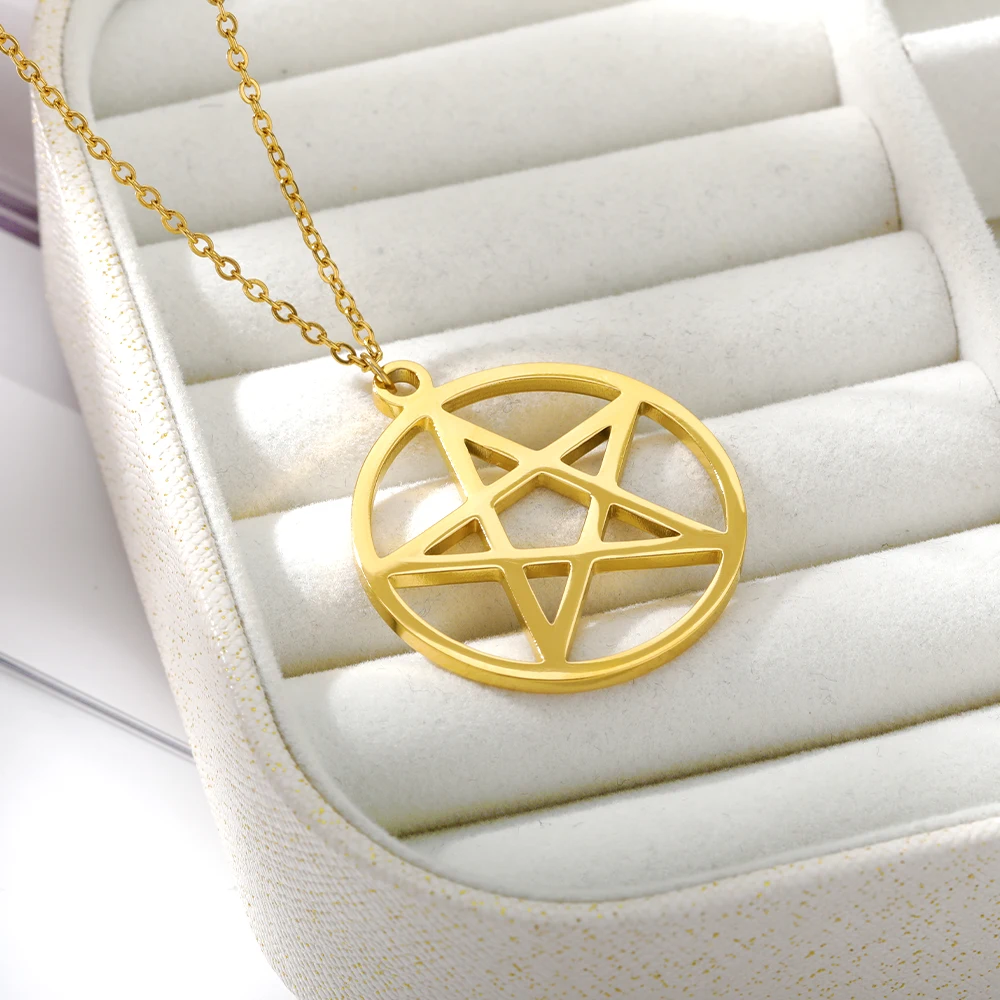 Ожерелья с пятиконечной звездой для женщин и девушек ожерелье из нержавеющей