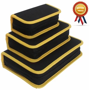 Сумка для инструментов CAMMITEVER с желтыми краями, Холщовая Сумка для ремонта паяльника, зубила, рулона электроинструментов, сумка-карман