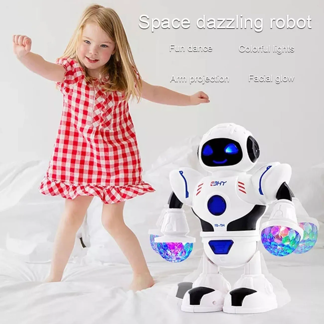 

Ослепительный музыкальный робот, блестящие развивающие игрушки, электронный ходячий танцующий умный космический робот, детский музыкальн...