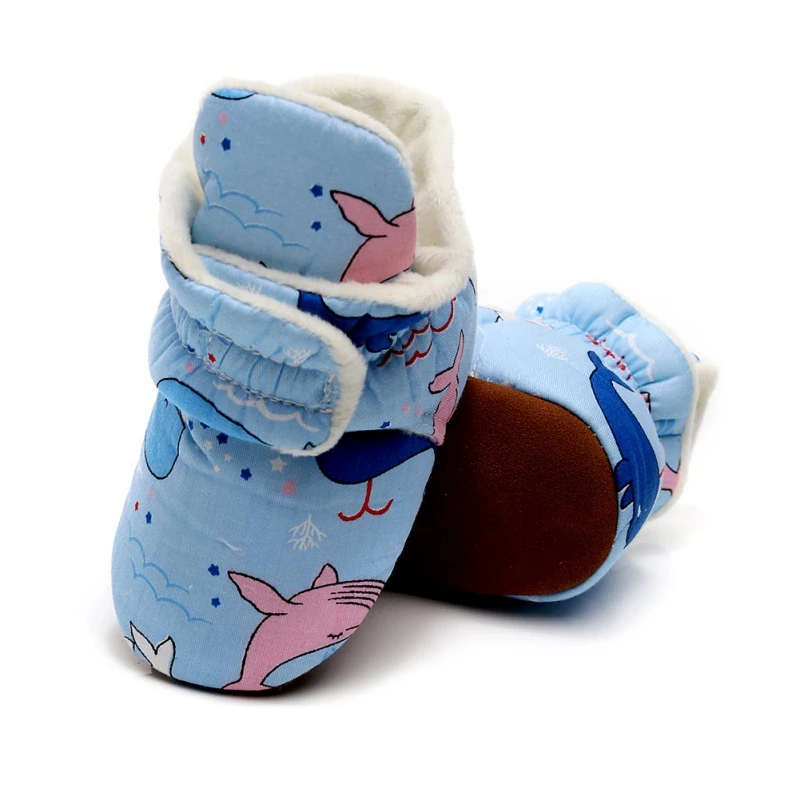 

Baby Warm Boots Cartoon Print Shoes Plus Velvet Infant Cotton Socks Shoes Soft Sole Toddler Shoe3