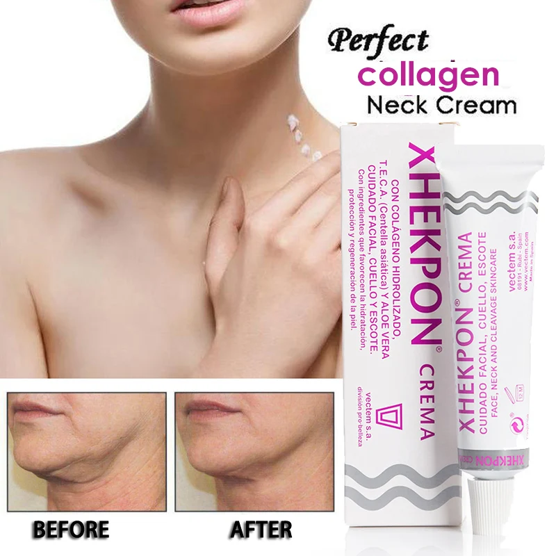 

XHEKPON Collagen Cream Face and Neck Wrinkle Removing Cream Neck Line Erasing Cream Wrinkle Smooth Skin Anti aging Cream 40ml