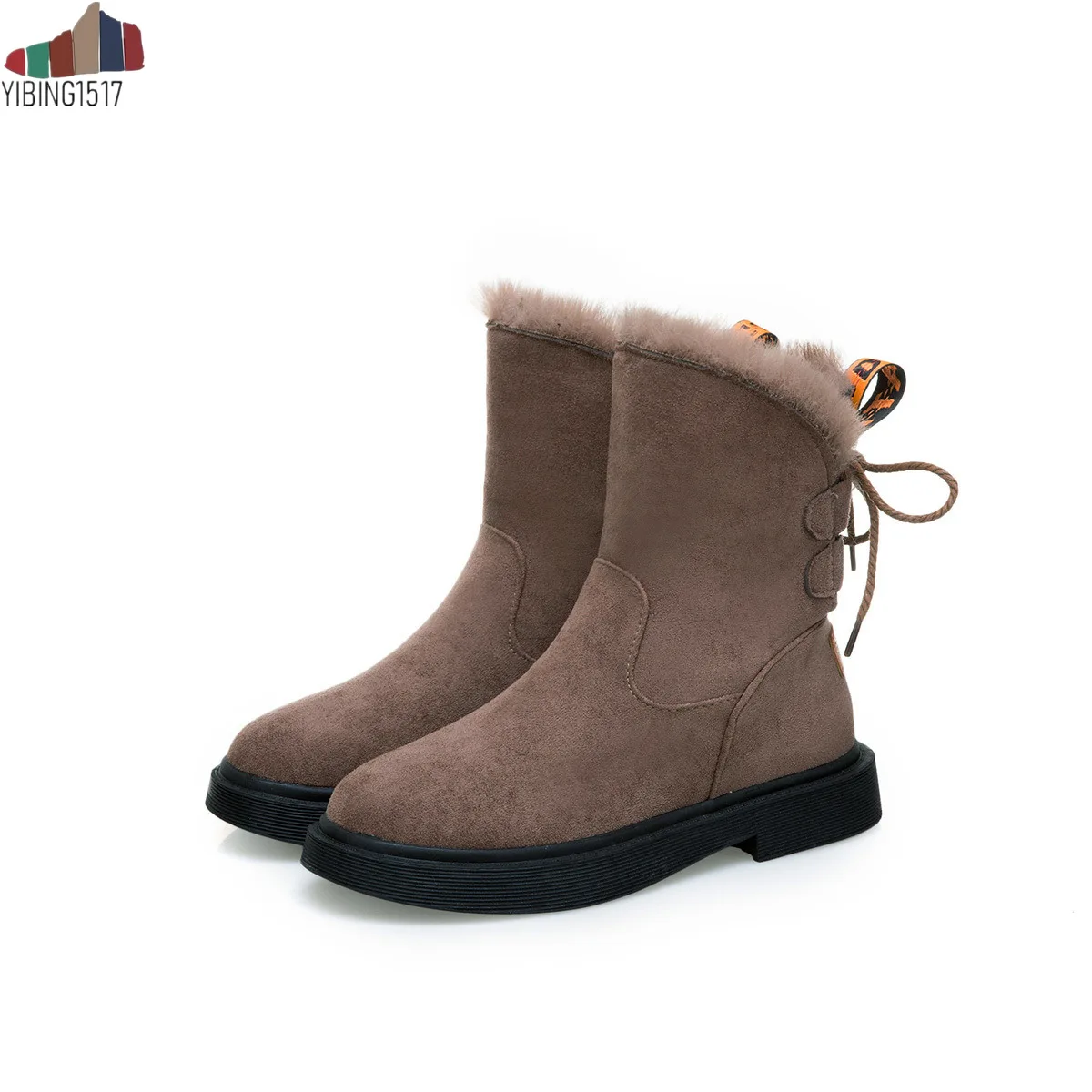 Женские сапоги до середины икры высокие водонепроницаемые женские зимние