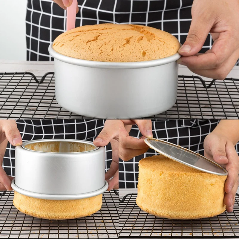 

Non Stick Baking Pans Cakes Mould Removable Bottom Round Cake Mold Set Aluminum Alloy Cake Pan Set