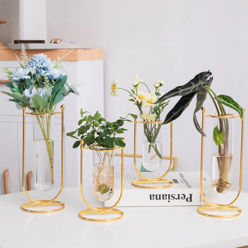 

Nordic Stand Flower Vase Round Glass Dining Table Transparent Glass Vases Crystal Hydroponic Decoracion Salon Casa Home Decor