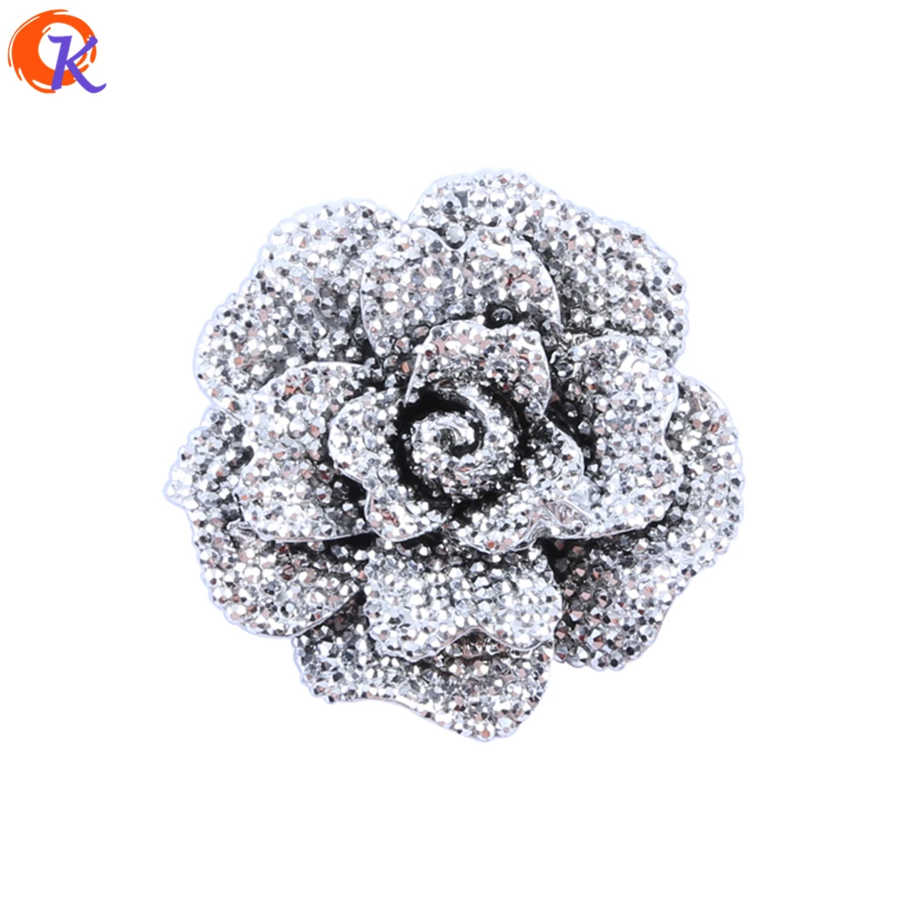 

Fashion 40Pcs/Lot 44MM Choose Color Resin Rhinestone Flower Chunky Resin Flower For Handmade DIY Jewelry Accessories CD-BRF-44MM