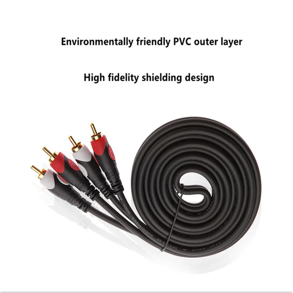 Аудиокабель 2RCA-2 RCA штекер штекер-штекер AV Видео Кабель 1 8 м 3 5 10 15 провод для ТВ DVD