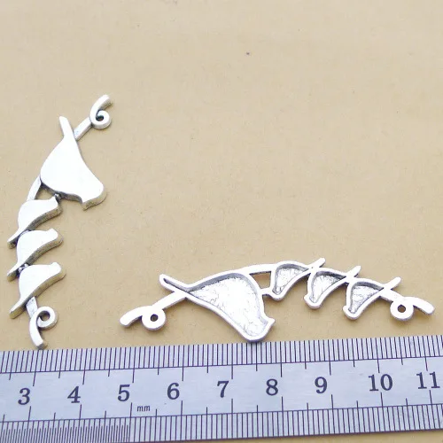 

Supplies For Jewelry Making 3pcs 67*22mm Antique Silver Color Birds Connector Jewelry Components