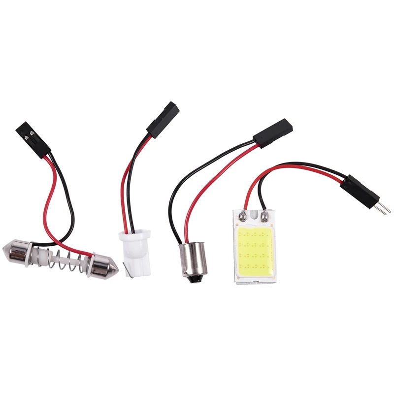 

New-Auto Super Bright White 18 COB LED Light Bulb Panel + T10 Festoon Adapters