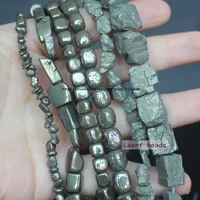 2 14mm natural silvers gray pyrite stone irregular beads raw ore meterial for diy necklace pandant gift jewelry making