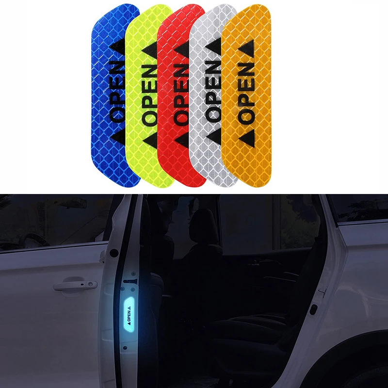 4 шт./компл. автомобиля Открытый светоотражающий пояс предупреждающий знак для